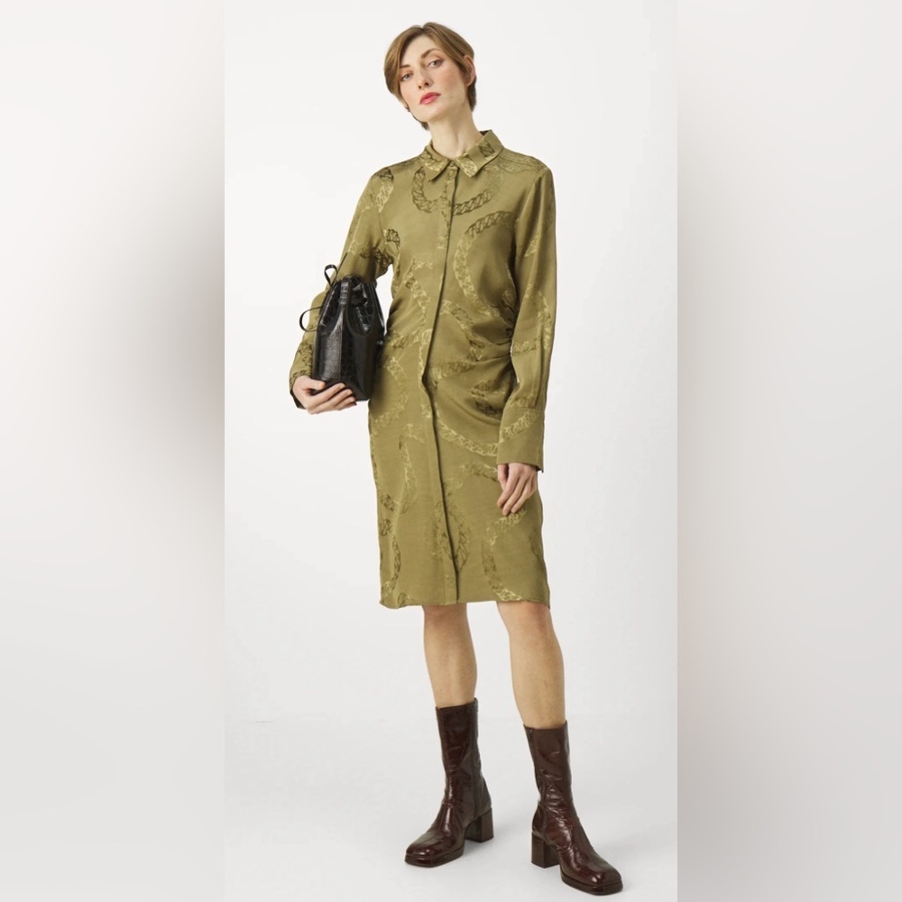 2nd Day BAUTISTA SOFT - Shirt dress - martini olive NWT size EU 34